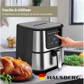 Hausberg HB-2365 Friteuse a Air Electrique AirFryer Numerique(1600-1800W, 50/60Hz, 220-240V)