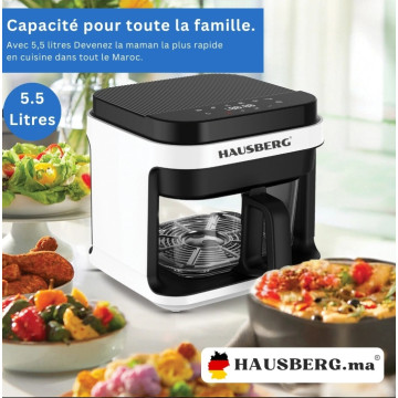 Hausberg HB-2345 Electrique Numérique Friteuse à air AirFryer 6,5 Litres (1200-1400 W 50-60 Hz 220-240 V)